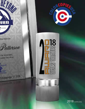 Picture of an award catalog - links to order color copies from www.colorcopiesusa.com