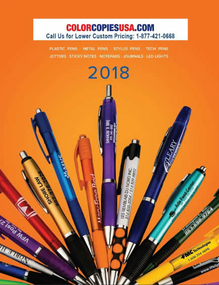 Picture of a pen catalog - links to order color copies from www.colorcopiesusa.com